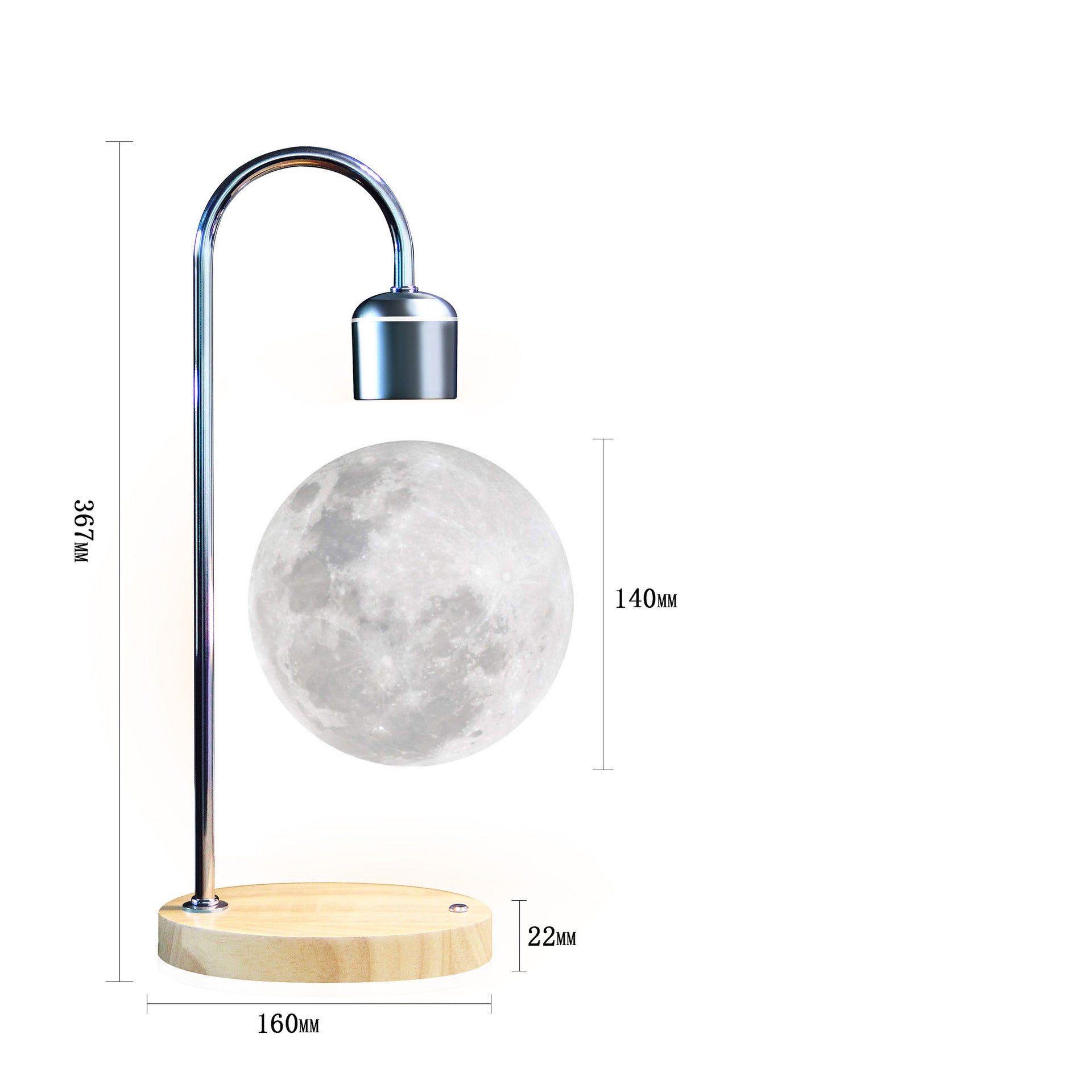 Magnetic Levitation Moon Light by Kolmin Brand