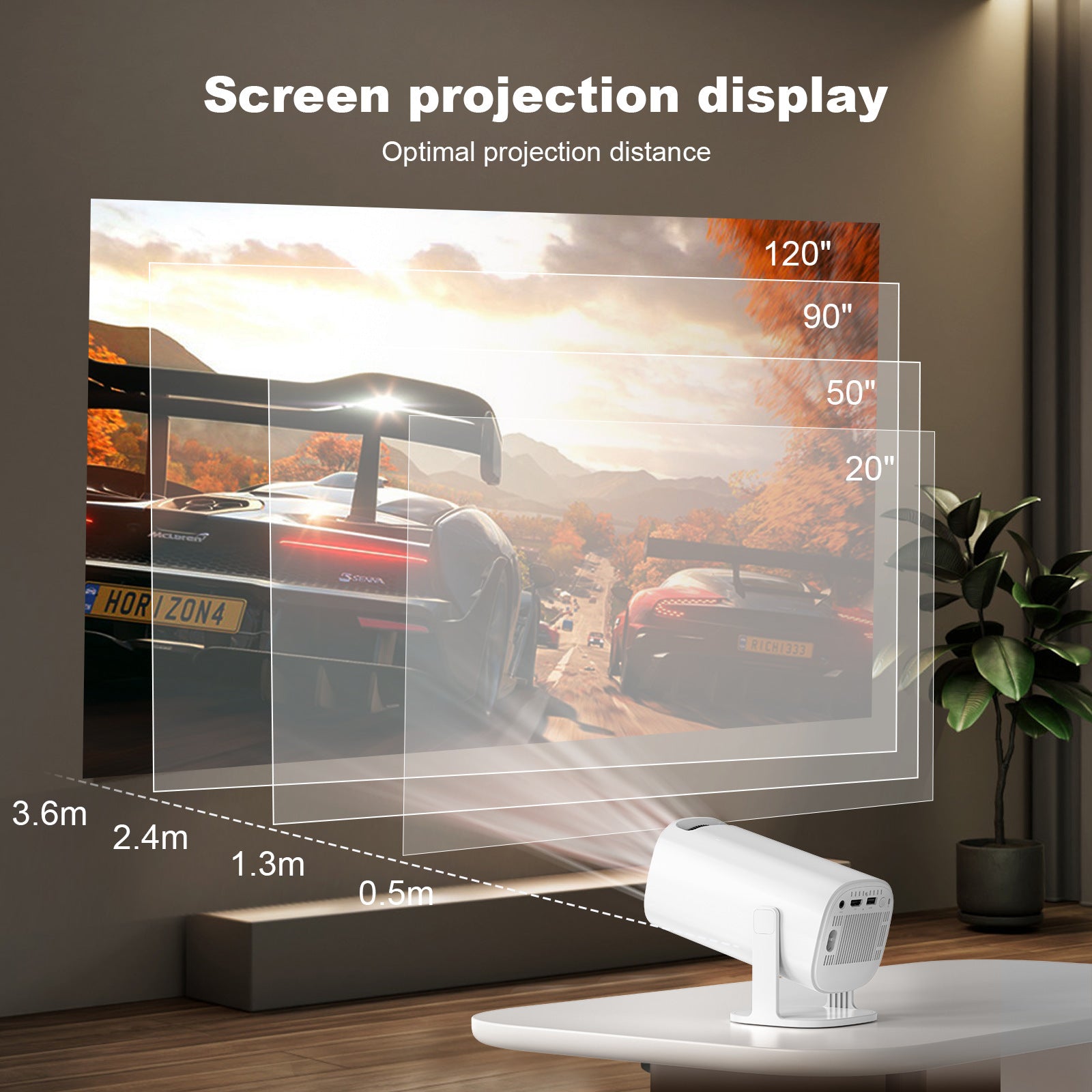 Projector Mini Household 4K by Kolmin